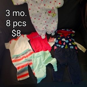 Lot of 3 month. Carter and other 8 pieces